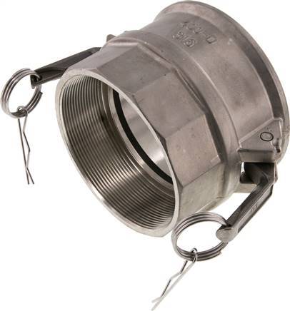 Acoplamiento de acero inoxidable Camlock DN 90 (4'') Rp 4'' Rosca Hembra Tipo D MIL-C-27487