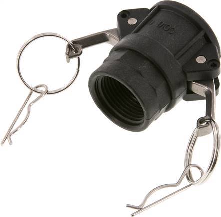 Acoplamiento de polipropileno Camlock DN 25 (1'') Rp 1'' Hembra Tipo D MIL-C-27487