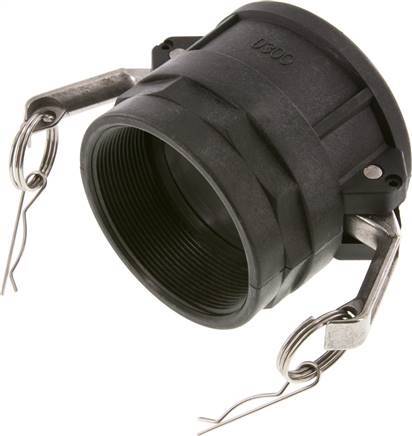 Acoplamiento de polipropileno Camlock DN 75 (3'') Rp 3'' Rosca hembra Tipo D MIL-C-27487