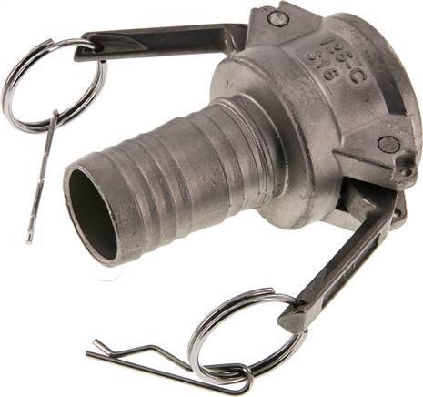 Camlock DN 32 (1 1/4'') Koppeling RVS met slangpilaar (32 mm) Type C MIL-C-27487