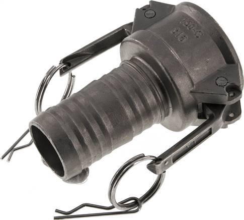 Camlock DN 40 (1 1/2'') Koppeling RVS met slangpilaar (38 mm) Type C MIL-C-27487