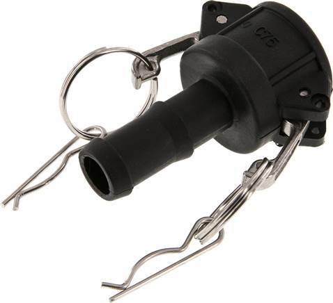 Camlock DN 20 (3/4'') Polypropylen-Kupplung Schlauchpfeiler (19 mm) Typ C MIL-C-27487