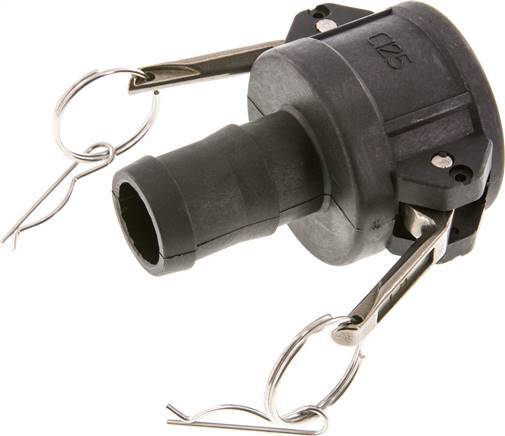 Camlock DN 40 (1 1/2'') Polypropylen-Kupplung Schlauchpfeiler (32 mm) Typ C MIL-C-27487