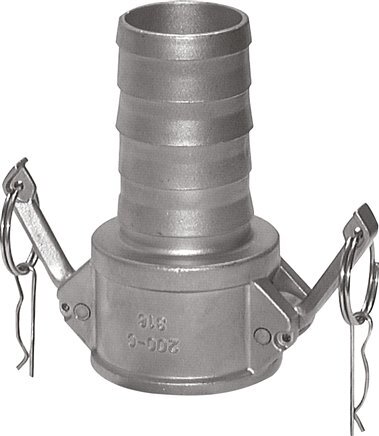 Camlock DN 120 (5'') Koppeling Messing met slangpilaar (127 mm) Type C MIL-C-27487