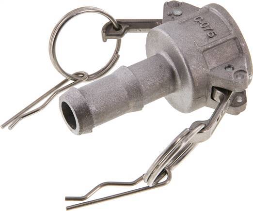 Acoplamiento de aluminio Camlock DN 20 (3/4'') Pilar de manguera (19 mm) Tipo C MIL-C-27487