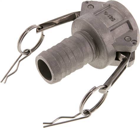 Camlock DN 32 (1 1/4'') Koppeling Aluminium met slangpilaar (32 mm) Type C MIL-C-27487