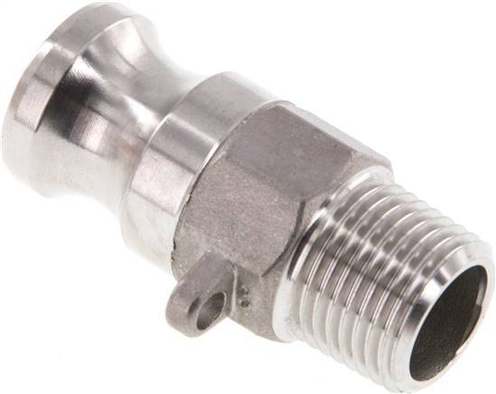 Accouplement Camlock DN 15 (1/2'') en acier inoxydable R 1/2'' à filetage mâle Type B MIL-C-27487