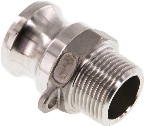 Acoplamiento de acero inoxidable Camlock DN 20 (3/4'') R 3/4'' rosca macho tipo F MIL-C-27487