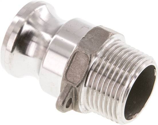 Accouplement Camlock DN 25 (1'') en acier inoxydable R 1'' à filetage mâle Type B MIL-C-27487