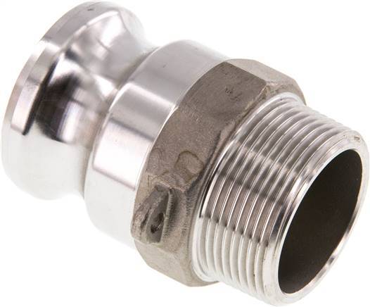 Camlock DN 40 (1 1/2'') Koppeling RvsR 1 1/2'' met buitendraad Type F MIL-C-27487