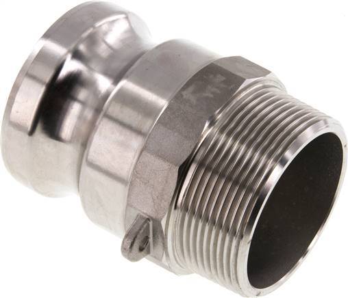 Acoplamiento de acero inoxidable Camlock DN 50 (2'') R 2'' rosca macho tipo F MIL-C-27487