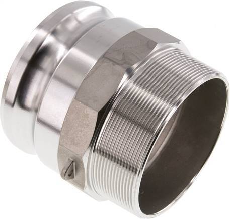 Camlock DN 90 (4'') Stainless Steel Coupling R 4'' Male Thread Type F MIL-C-27487