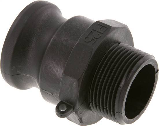 Raccord Camlock DN 40 (1 1/2'') en polypropylène R 1 1/4'' Filetage mâle Type F MIL-C-27487