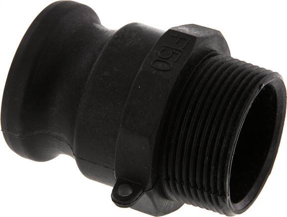 Camlock DN 40 (1 1/2'') Polypropylene Coupling R 1 1/2'' Male Thread Type F MIL-C-27487