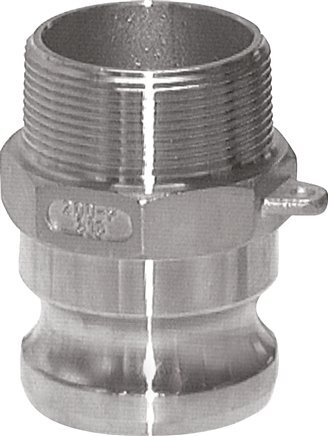 Accouplement Camlock DN 140 (6'') en aluminium R 6'' à filetage mâle Type F MIL-C-27487