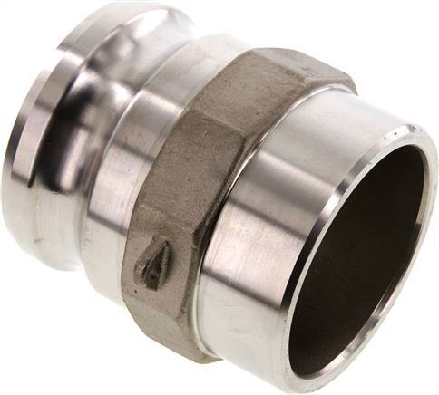 Acoplamiento de acero inoxidable Camlock DN 75 (3'') Extremo para soldar (88,9 mm) Tipo F (AS) MIL-C-27487