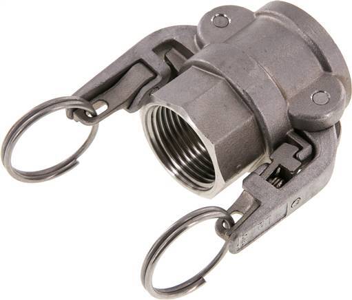 Acoplamiento de seguridad Camlock DN 25 (1'') de acero inoxidable Rp 1'' rosca hembra tipo D MIL-C-27487