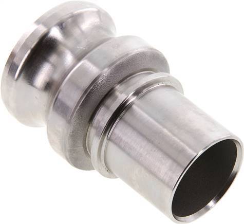 Raccord Camlock DN 40 (1 1/2'') en acier inoxydable Pilier de tuyau (38 mm) Type E EN 14420-7 (DIN 2828)