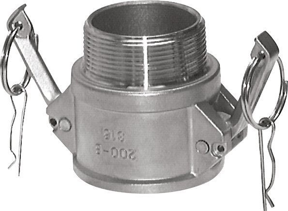 Coupleur Camlock DN 60 (2 1/2'') en acier inoxydable Filetage NPT mâle 2 1/2'' Type B MIL-C-27487