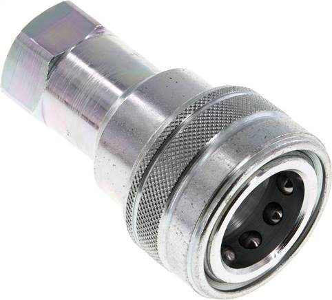 Steel DN 12.5 Hydraulic Coupling Socket G 1/2 inch Female Threads ISO 7241-1 B D 23.5mm