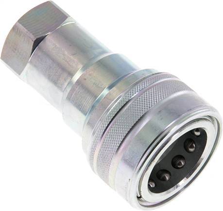 Steel DN 20 Hydraulic Coupling Socket G 3/4 inch Female Threads ISO 7241-1 B D 31.4mm