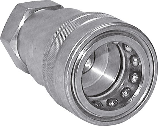 Steel DN 40 Hydraulic Coupling Socket G 1 1/2 inch Female Threads ISO 7241-1 B D 44.5mm