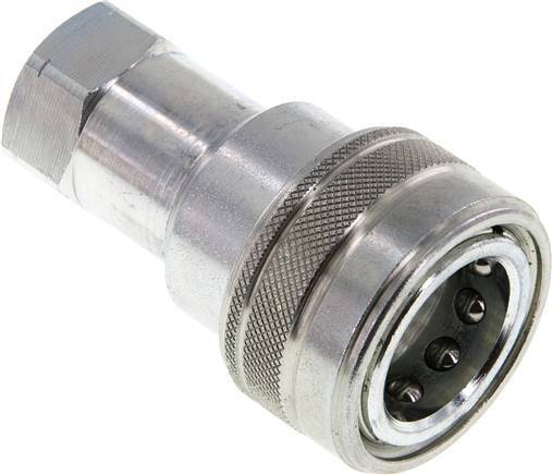 Steel DN 12.5 Hydraulic Coupling Socket 1/2 inch Female NPT Threads ISO 7241-1 B D 23.5mm