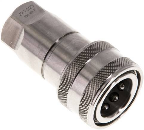 Stainless Steel DN 10 Hydraulic Coupling Socket G 3/8 inch Female Threads ISO 7241-1 B D 19.1mm