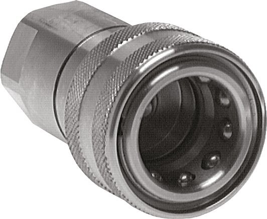 Stainless Steel DN 40 Hydraulic Coupling Socket G 1 1/4 inch Female Threads ISO 7241-1 B D 44.5mm