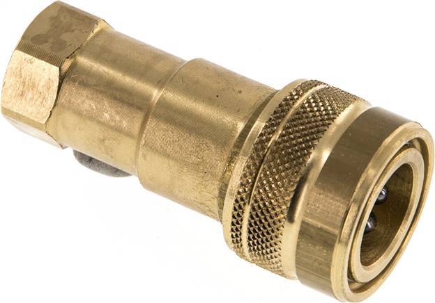 Brass DN 6.3 Hydraulic Coupling Socket G 1/4 inch Female Threads ISO 7241-1 B D 14.2mm