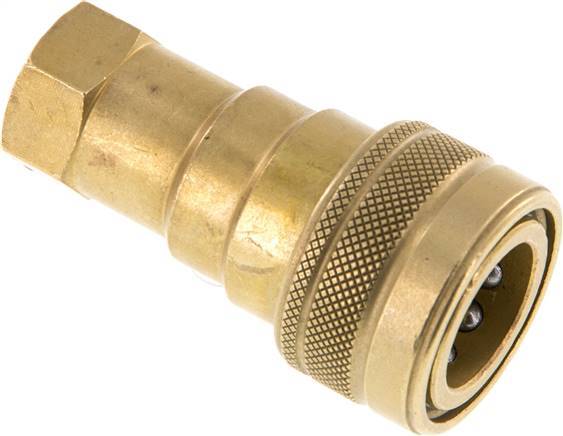 Brass DN 10 Hydraulic Coupling Socket G 3/8 inch Female Threads ISO 7241-1 B D 19.1mm