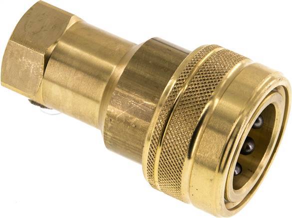 Brass DN 12.5 Hydraulic Coupling Socket G 1/2 inch Female Threads ISO 7241-1 B D 23.5mm