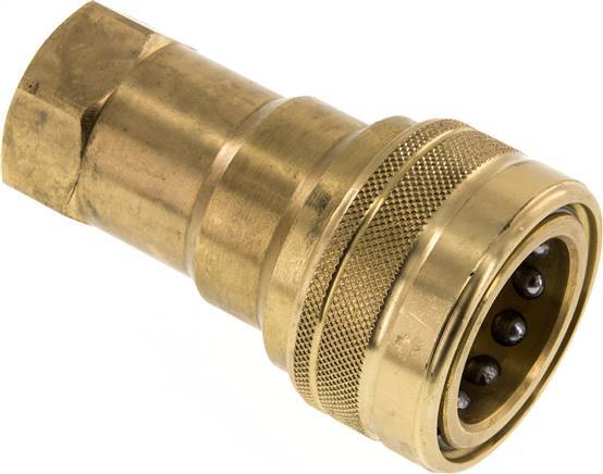 Brass DN 20 Hydraulic Coupling Socket G 3/4 inch Female Threads ISO 7241-1 B D 31.4mm