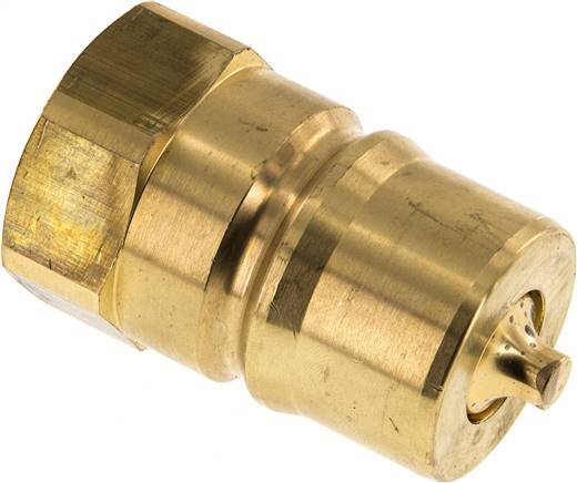 Brass DN 25 Hydraulic Coupling Plug G 1 inch Female Threads ISO 7241-1 B D 37.8mm