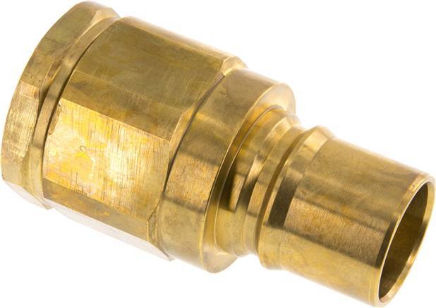 Brass DN 40 Hydraulic Coupling Plug G 1 1/4 inch Female Threads ISO 7241-1 B D 44.5mm