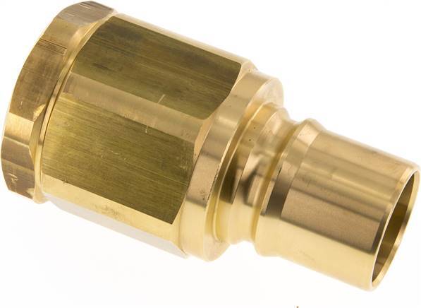 Brass DN 40 Hydraulic Coupling Plug G 1 1/2 inch Female Threads ISO 7241-1 B D 44.5mm