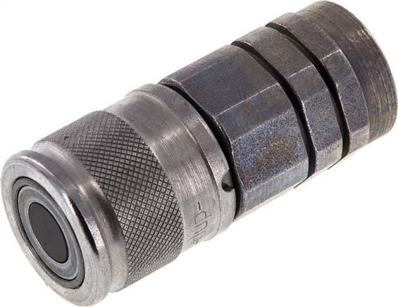 Stalen DN 10 Vlakdichtende Koppeling Snelkoppeling G 3/8 inch Binnendraad ISO 16028 D 19.7mm