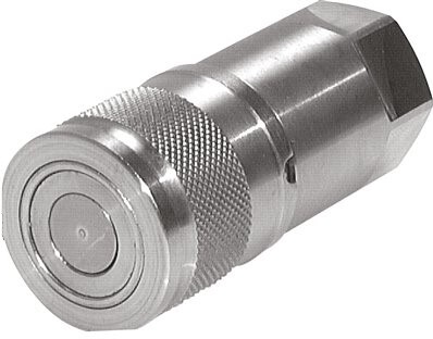 Stainless Steel DN 6 Flat Face Hydraulic Socket G 1/4 inch Female Threads ISO 16028 D 16.2mm