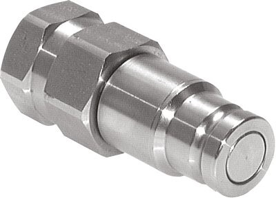 Stainless Steel DN 6 Flat Face Hydraulic Plug G 1/4 inch Female Threads ISO 16028 D 16.2mm