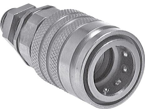 Acero DN 12.5 Acoplamiento hidráulico Enchufe 10 mm L Anillo de compresión Mampara ISO 7241-1 A/8434-1 D 20.5mm