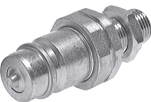 Acier DN 12.5 Coupleur hydraulique Bouchon 10 mm L Anneau de compression Cloison ISO 7241-1 A/8434-1 D 20.5mm