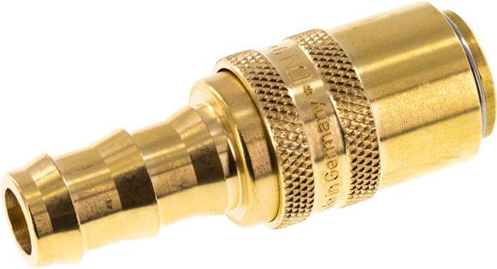 Brass DN 9 Mold Coupling Socket 12.7 mm Hose Pillar Double Shut-Off