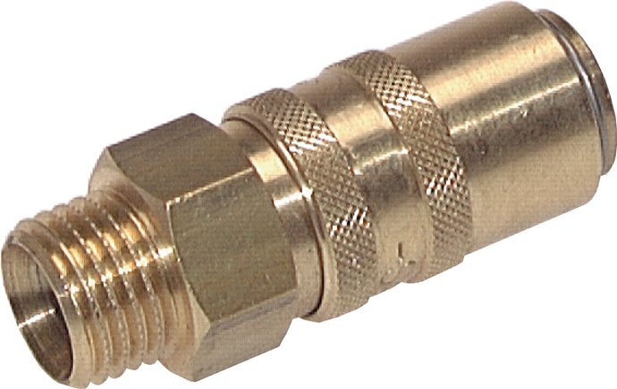 Brass DN 6 Mold Coupling Socket M14x1.5 Male Threads Unlocking Protection Double Shut-Off