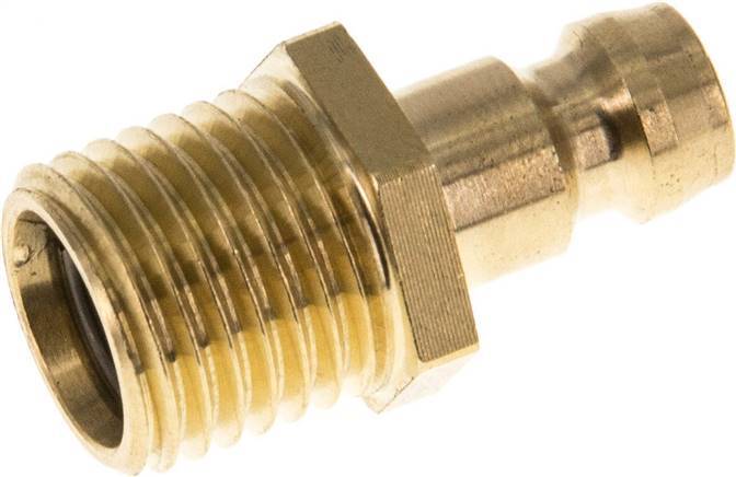 Brass DN 6 Mold Coupling Plug M14x1.5 Male Threads Double Shut-Off