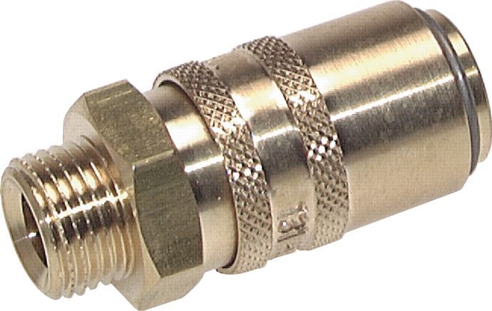 Brass DN 9 Mold Coupling Socket M16x1.5 Male Threads Double Shut-Off