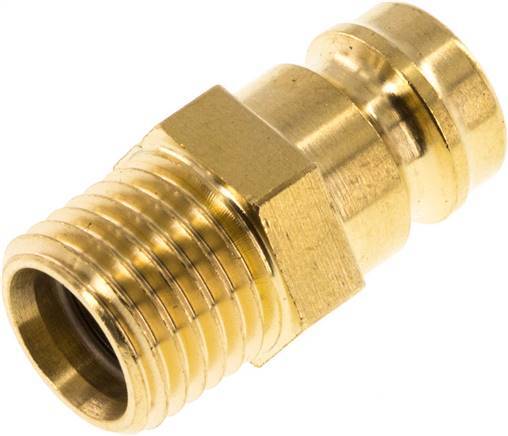 Brass DN 9 Mold Coupling Plug M14x1.5 Male Threads Double Shut-Off