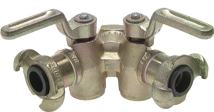 G 3/4'' Double Throttle Valve Claw Coupling DIN 3487 Cast Iron