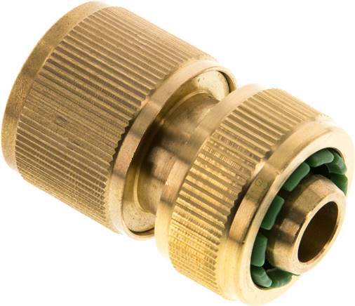 Brass GARDENA Style Hose Connector 13 mm (1/2") Water Stop