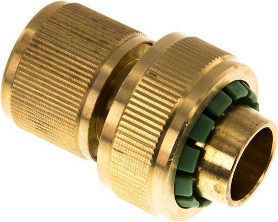 Brass GARDENA Style Hose Connector 19 mm (3/4") Water Stop