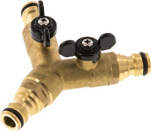 Brass 3x Garden Hose Plug Ball Valve